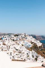 Firostefani town street in Santorini island, Greece