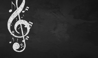 Blackboard Musical Notes