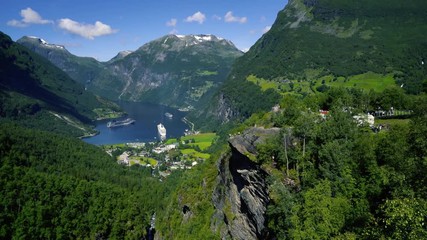 Geiranger fjord, Norway. Beautiful Nature Norway natural landscape.