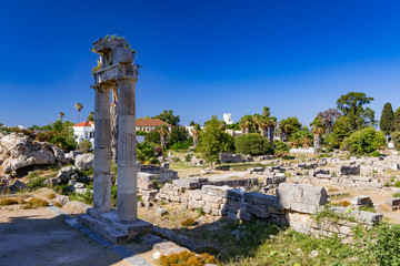 Ancient Agora in Kos town in Kos island in Greece
