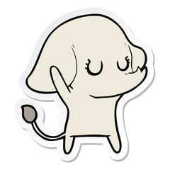 sticker of a cute cartoon elephant