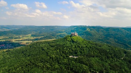 Hohenzollern Castle, Germany. Aerial FPV drone flights.