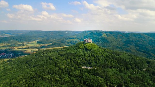 Hohenzollern Castle, Germany. Aerial FPV drone flights.