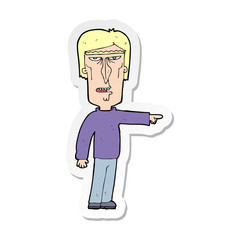 sticker of a cartoon pointing man