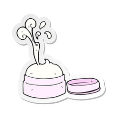 sticker of a cartoon face cream