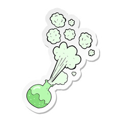 sticker of a cartoon chemical reaction