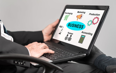 Business structure concept on a laptop