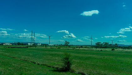 Italy,Florence to Pisa Train, a large green field