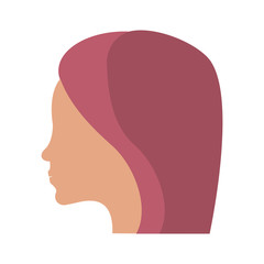 woman head silhouette cartoon