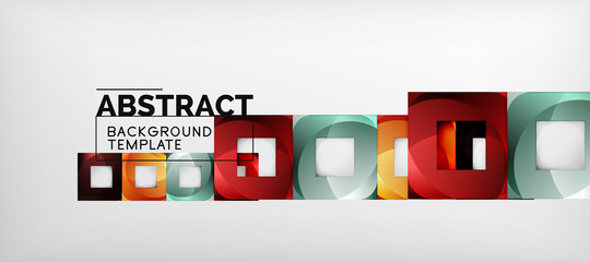 Background with color squares composition, modern geometric abstraction design for poster, cover, branding or banner