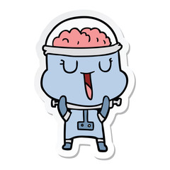 sticker of a happy cartoon robot