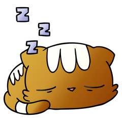 gradient cartoon of cute kawaii cat