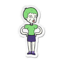 sticker of a cartoon halloween girl