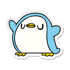 sticker cartoon kawaii of a cute penguin
