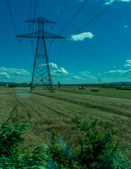 Italy,Florence to Pisa Train, a large green field with trees in the background