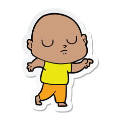 Obraz premium sticker of a cartoon bald man