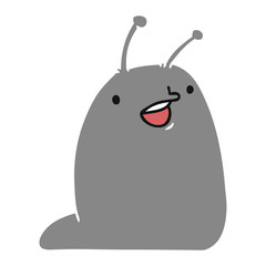 cartoon of a cute kawaii slug