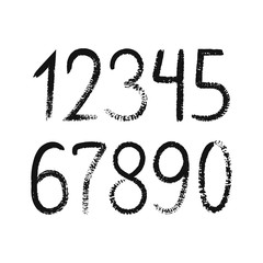 calligraphy brush number. Vector design illustration