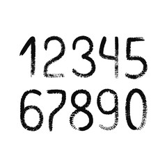 calligraphy brush number. Vector design illustration