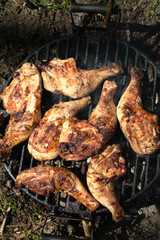 Chicken legs on the BBQ