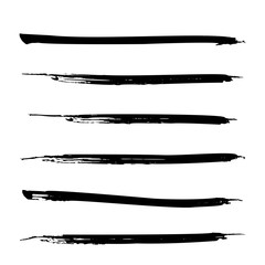 Set of black paint, ink brush strokes, lines. Dirty artistic design elements. Vector eps10.