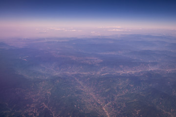 Aerial view from the air plane