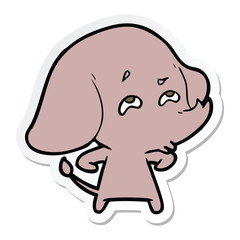 sticker of a cartoon elephant remembering