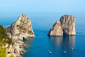 Fototapeta na wymiar Faraglioni rocks Capri island