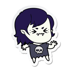 sticker of a annoyed cartoon vampire girl