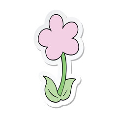 sticker of a cute cartoon flower