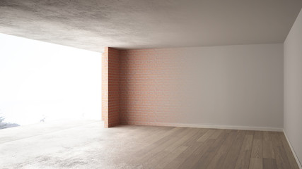 Interior design renovation, before and after, repair and wall painting, parquet flooring, steps of development, home renewal concept idea background with copy space