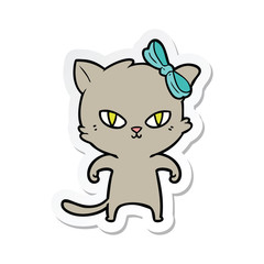 sticker of a cute cartoon cat