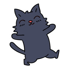 quirky hand drawn cartoon cat