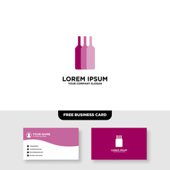 Bar And Night Club Logo, Free Business Card - Vector