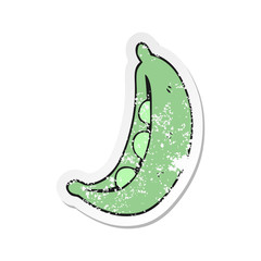 retro distressed sticker of a cartoon peas