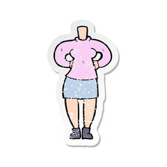 retro distressed sticker of a cartoon female body