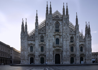 Fototapeta na wymiar Milan Cathedral church {Milano Duomo) architecture, Italy