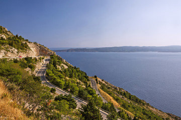 Fototapeta na wymiar Biokovo park, Croatia, Dalmatia, mountains sea panoramic landscape