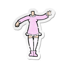 retro distressed sticker of a cartoon female body