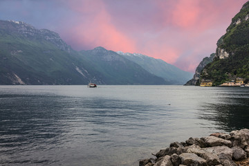 Garda lake mountain view, Lombardy, Italy