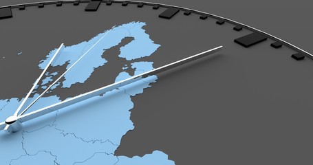 Uhr mit Europakarte © PixPartout