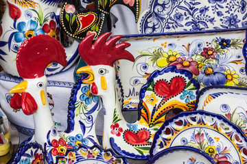 Madeira, Portugal traditional souvenirs - cock figures.