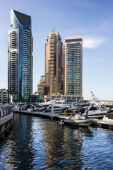 Fototapeta na wymiar UAE: Dubai marina skyscrapers.