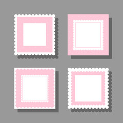 Fototapeta premium Nice square frame with frills and polka dots. Great for photos, cards, tags, invitations, announcement.