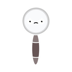 flat color retro cartoon magnifying glass