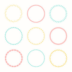 Holiday collection of vector graphic circle frames. Wreaths for Christmas design
