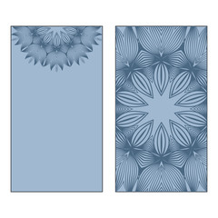Indian Ornament Illustration Concept. Ethnic, Colorful Henna Mandala Design. Vector Decorative Layout Design. Pastel blue color