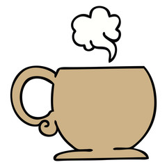 quirky hand drawn cartoon hot drink