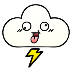 gradient shaded cartoon storm cloud