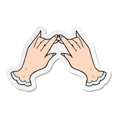 sticker of a cartoon hands